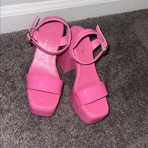 Rouge Helium Barbie Pink Platform Sandals